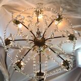 Chandelier with 8 lights in bronze and crystal