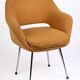 Strafor armchair in yellow fabric and chromed metal, 1960-1970