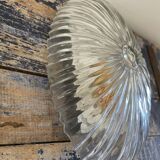 Vintage pebble wall lamp in chiseled glass corrugated shape