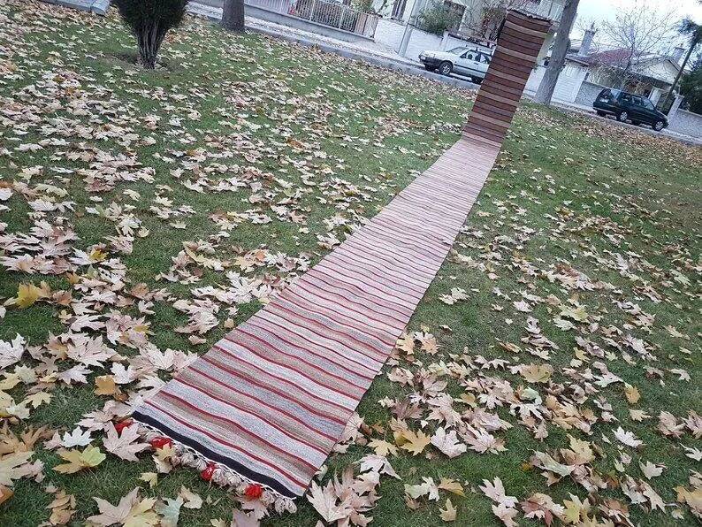 Vintage Turkish hallway rug 60x930 cm