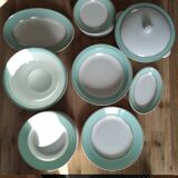 Senlis Lunéville porcelain service in water green