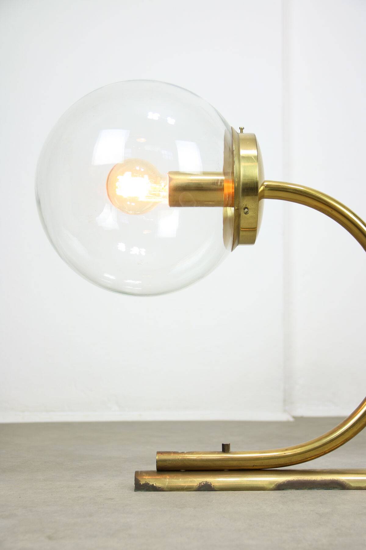 Large Italian Mid-century Brass Wall or Ceiling Lamp, 60s