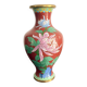 Vase Balustre Fleurs Pivoine Papillon Cloisonné Email Période République