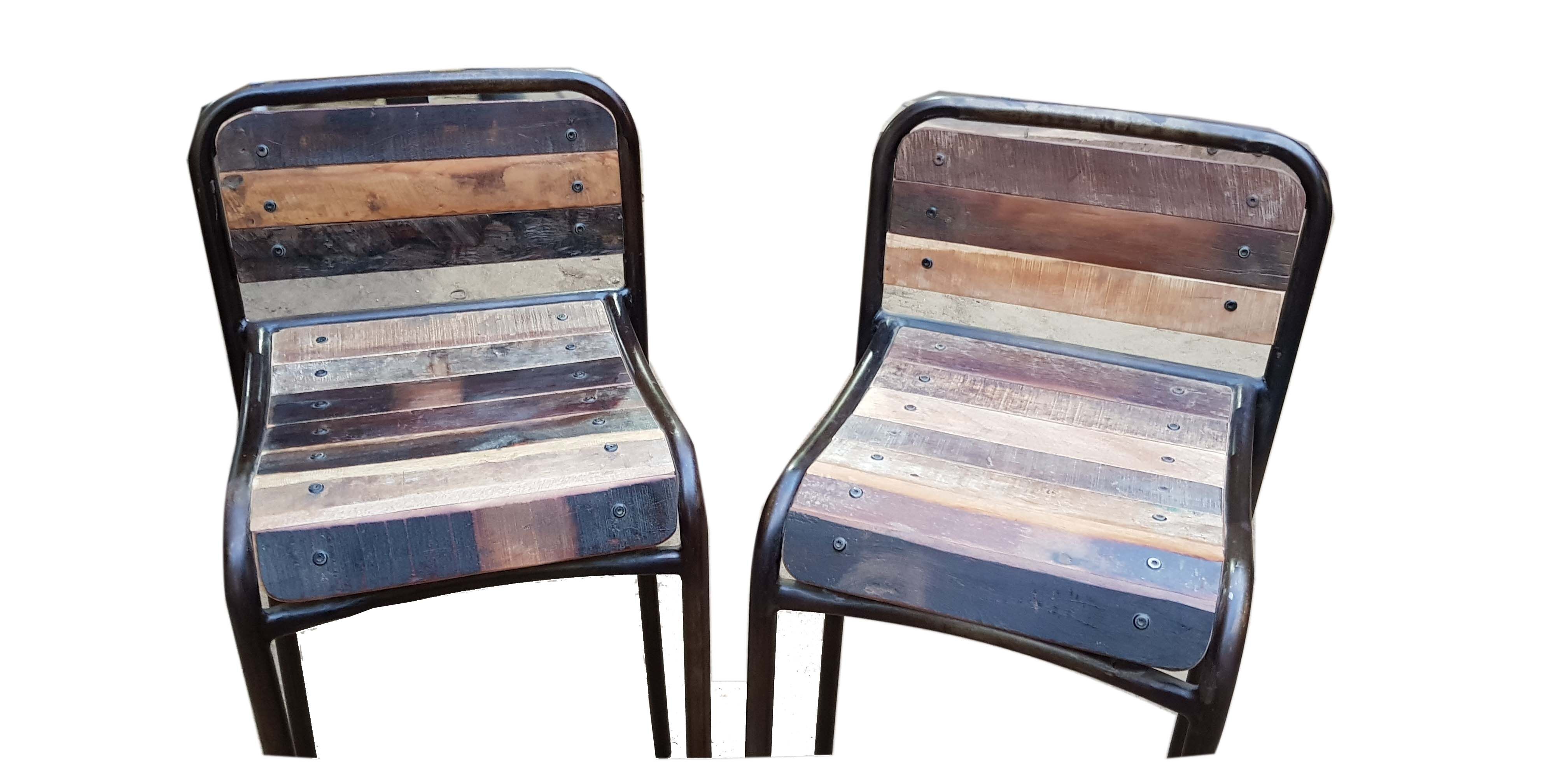 Chaise-tabouret de bar en bois+métal