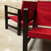 paire de fauteuils safari en chêne, 1950