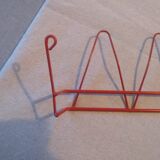 Red wire coat/shoe rack