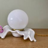 Old lamp in white and opaline ceramic