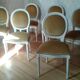 6 chaises medaillon style Louis XVI en velours orangé