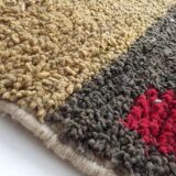 Moroccan Berber boujaad ecru carpet with colorful patterns 255x175cm