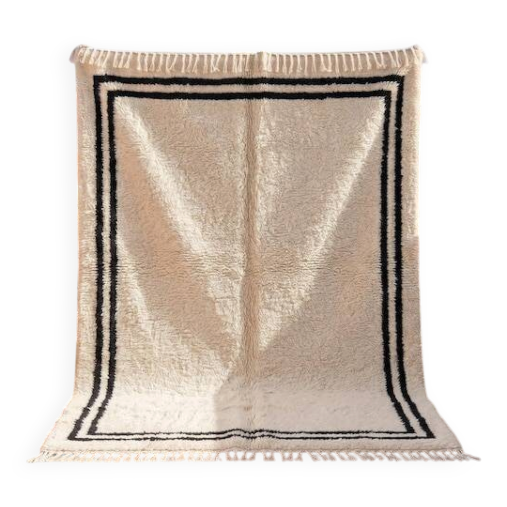 Handmade Moroccan rug in natural wool 200cm x 300cm