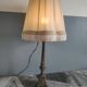Old brass foot lamp and period lampshade