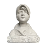 Buste de jeune fille en plâtre