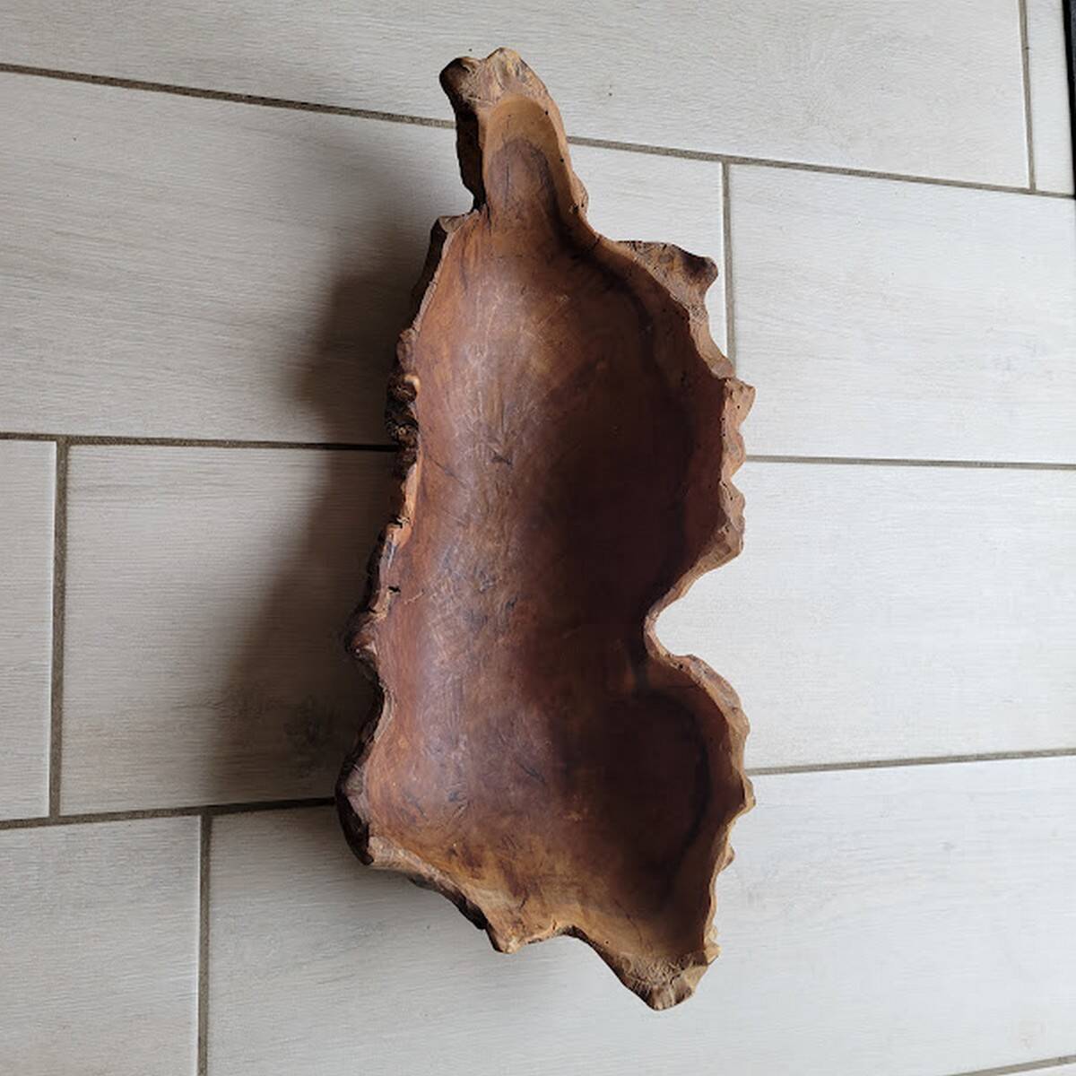 Old carved wooden basket