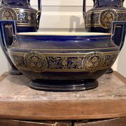 Lot 3 amphora vase boch keramis 1890 bfk fireplace garniture sèvres art deco