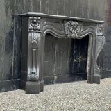 Cheminée Napoléon III En Marbre Noir De Belgique Ou Noir De Mazy, Vers 1880