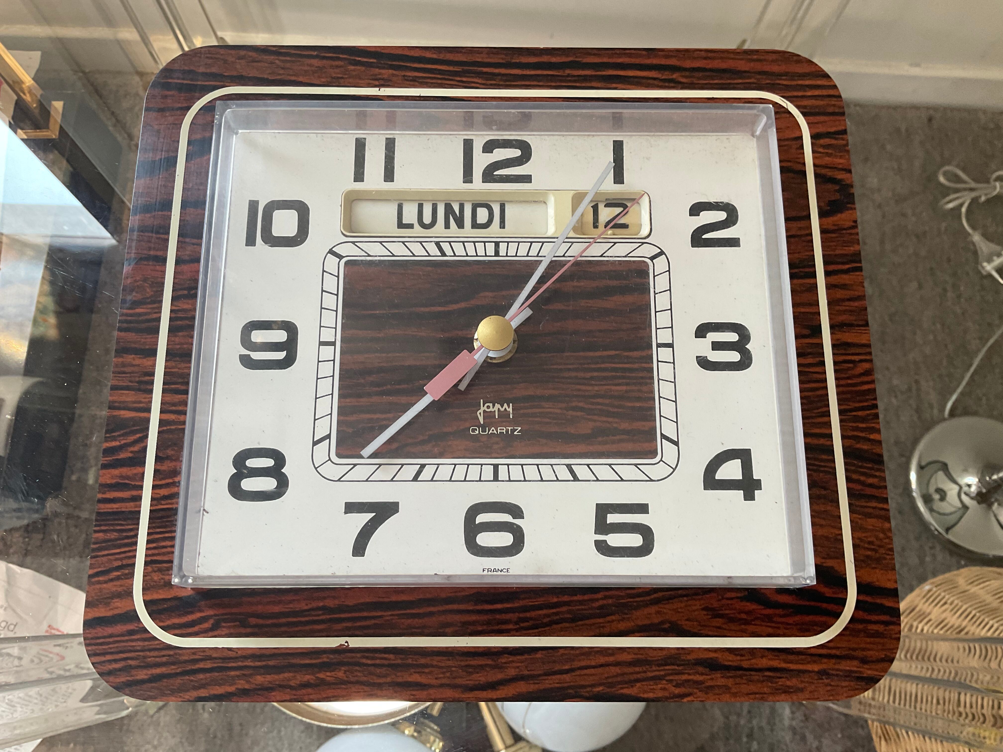Vintage clock Japy in Formica 70s