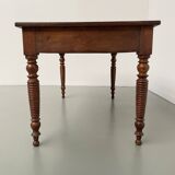 Walnut and pine drapery farmhouse table