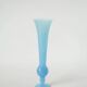 Opaline vase with a scalloped and textured neck, blue, 1960.