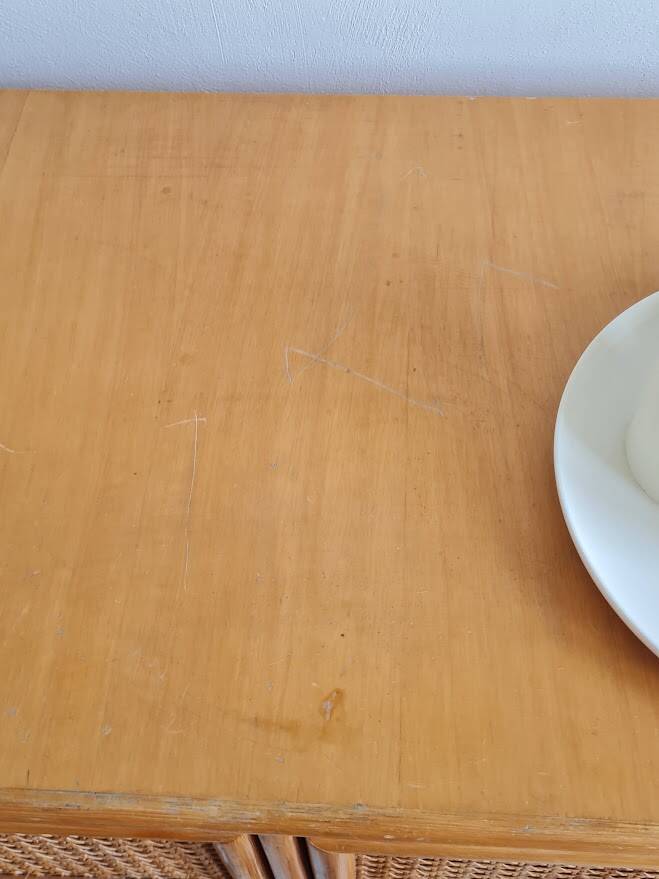 Rattan chest of drawers circa 1960s