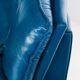 Vintage blue leather armchair and pouf by Nicoletti Salotti - Italy 80s