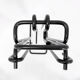 Minimalist black metal fireplace accessory set 'Mace-Line' by Ann Maes - 1970s