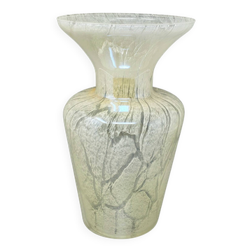 1970s Luxury handcrafted Green Vase in Murano glass by Maestro del Vetro.