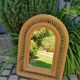 Old vintage rattan mirror