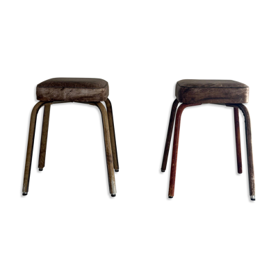 Paire de tabourets en simili-cuir, 1970, Allemagne