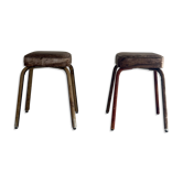 Pair of faux leather stools, 1970, Germany