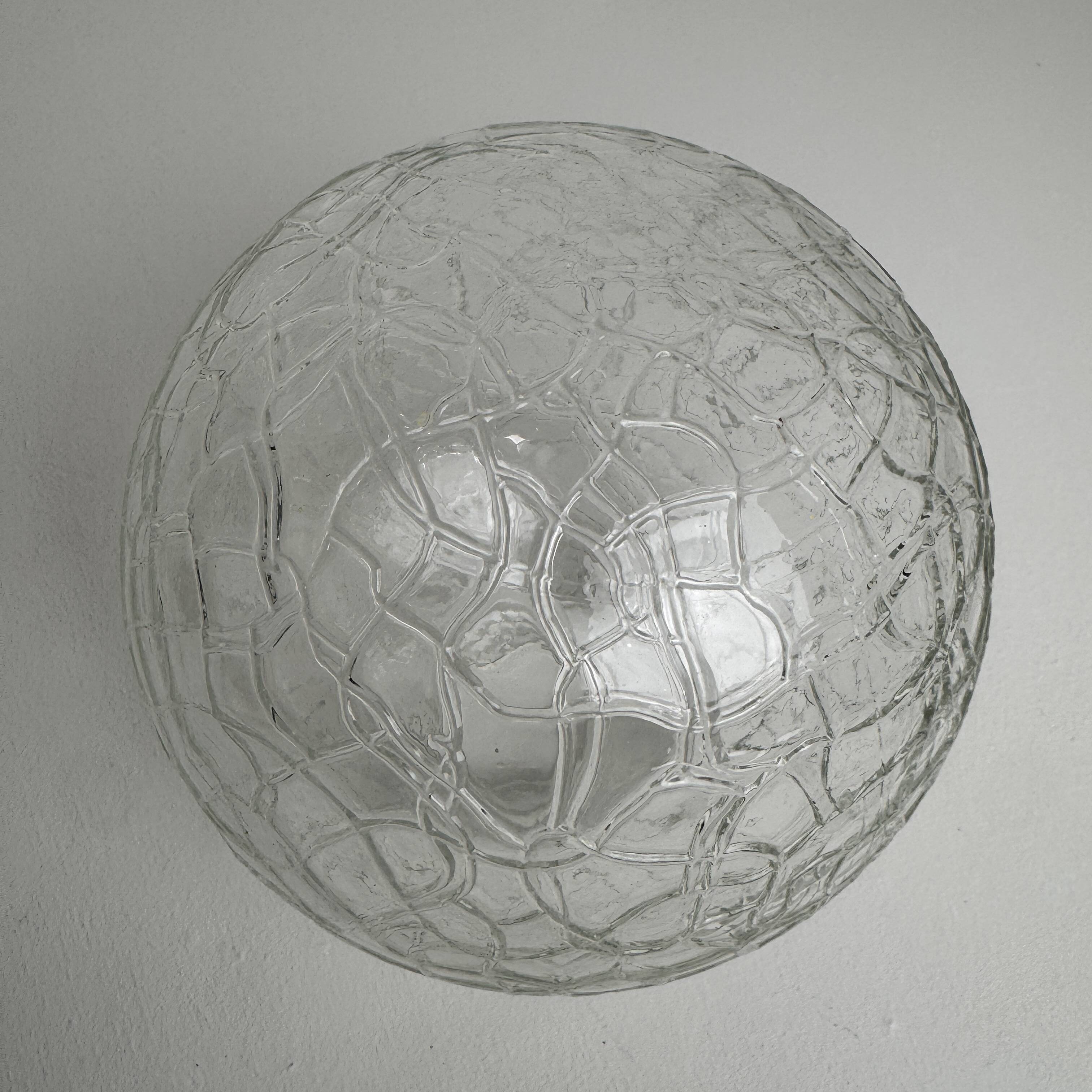 PAIR OF VINTAGE TEXTURED GLASS WALL LIGHTS