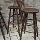 3 vintage wooden bar stools from the 60s/70s with a bistro spirit.