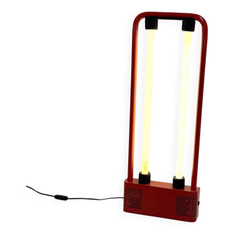 Red neon lamp by Gian N. Gigante for Zerbetto, 1980
