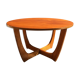 Table basse ronde en tek des années 1960
