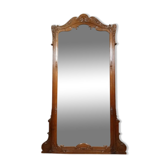 Louis XV rocaille mirror in solid walnut circa 1880 / height 250cm