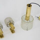 Set of pendant and two wall lights by fagerlund, 1950s