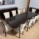 Art Deco Dining Table with Chairs, Paris, 1930, Set of 11