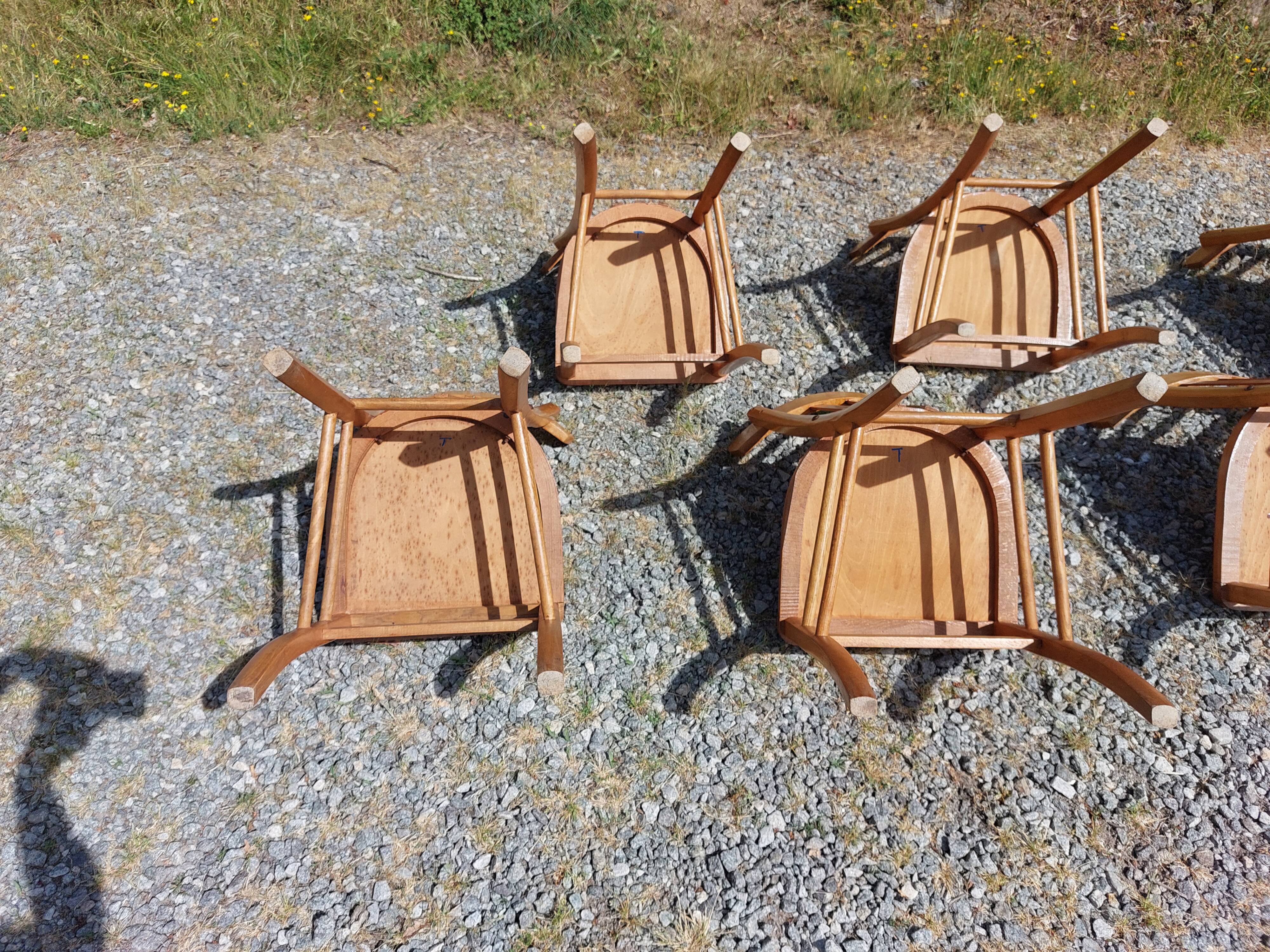 6 chaises bistrot, teinte claire
