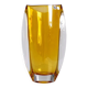 Vase en verre cuit en ambre Art Déco bohémien, Bohême du Nord, vers 1930