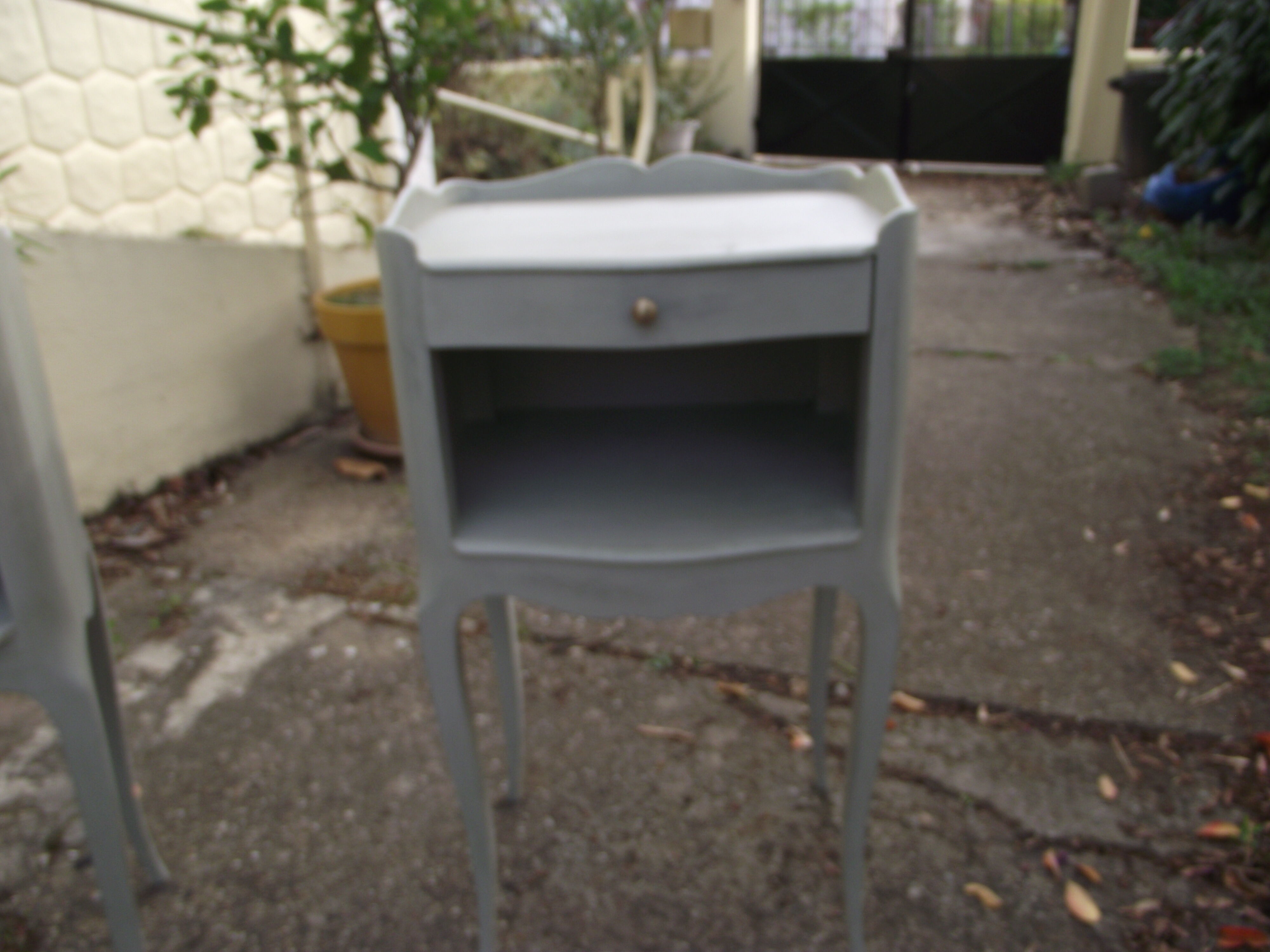 Pair of painted louis xv style bedside tables