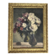Oil on panel still life bouquet signed early 20th century.