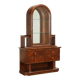Antique Art Deco display cabinet in walnut with drawers, Italy, 19th century.