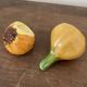 Vintage barbotine pepper and salt shaker in the shape of garlic and onion