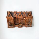 Important bird cage - aviary representing a house early 20th century l 158 cm