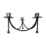 Tripod candlestick in crude steel for 3 candles 70s