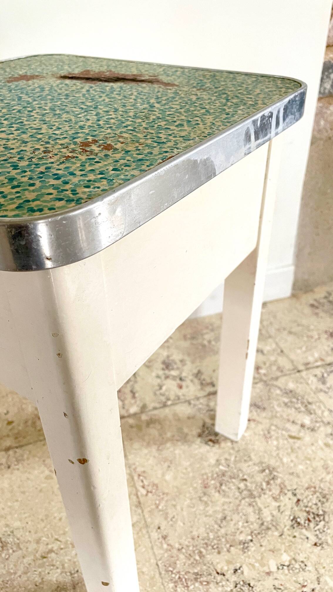 Vintage wooden trunk stool