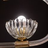 Extraordinary two-cup Art Deco candlestick by Barovier and Toso, 1940s