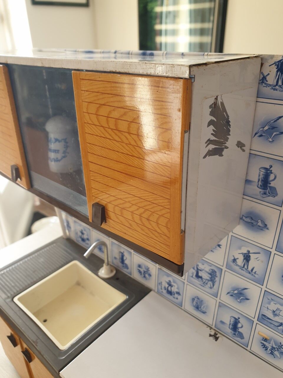 70s sheet metal doll kitchen