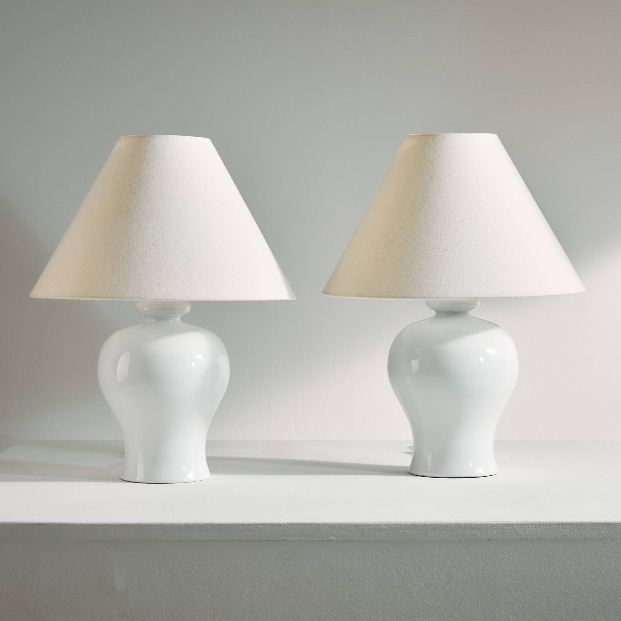 German ceramic table lamp, set of 2