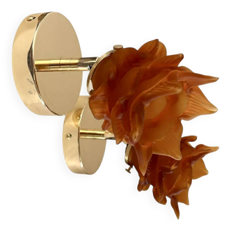Pair of amber tulip wall sconces