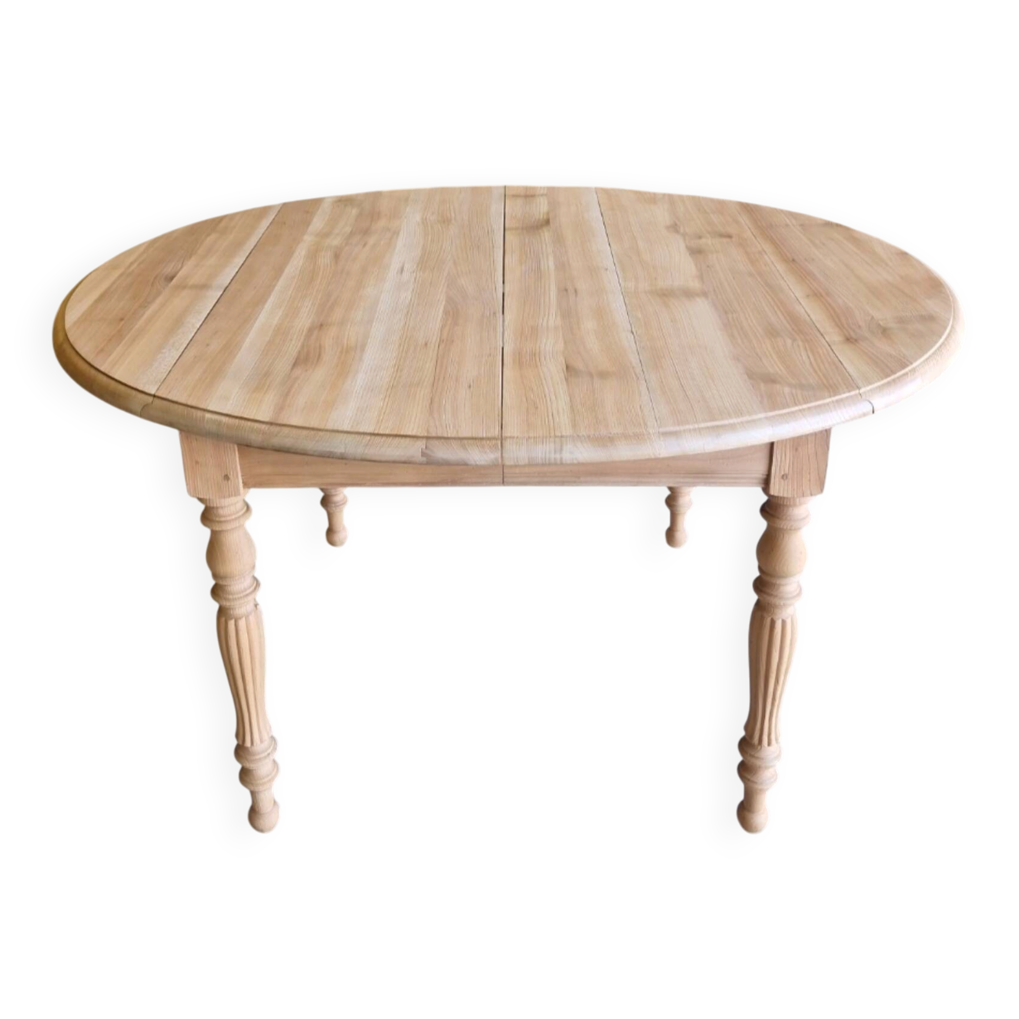 Oval solid cherry wood table with drop leaves + 2 extensions